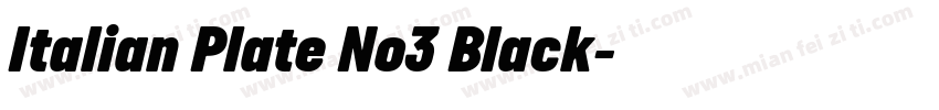 Italian Plate No3 Black字体转换